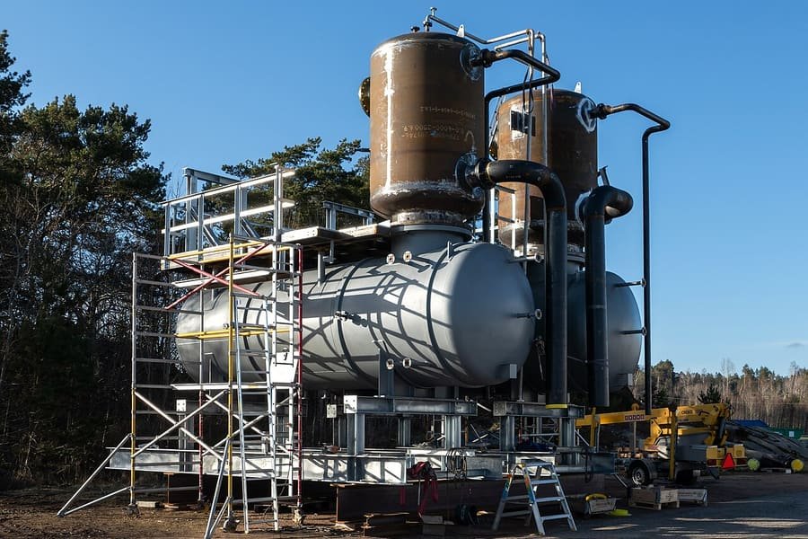 Pressure vessels installed at an industrial site