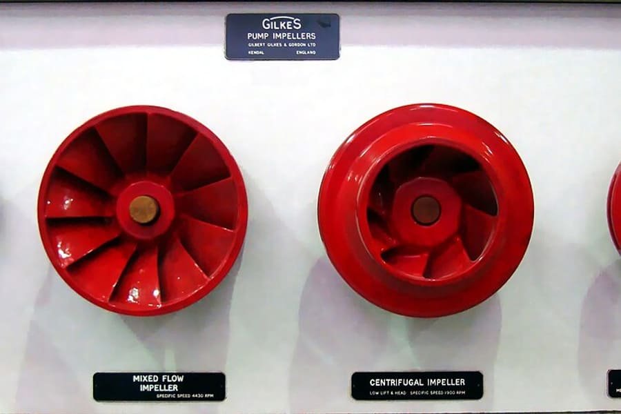 Range of pump impellers of different designs