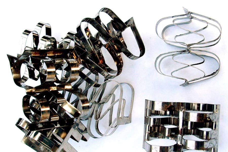 Metal random packing rings used inside process vessels